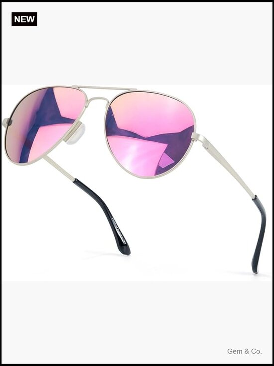 Oversized Aviator Polarized Sunglasses UV400 Protection Double Bridge
